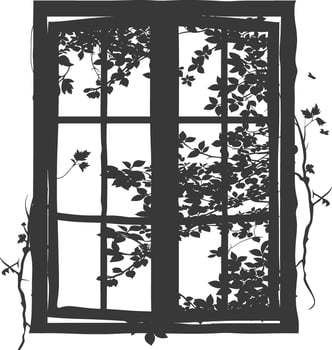 Silhouette aesthetic window black color only vector