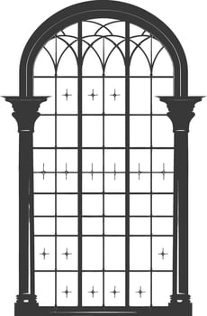 Silhouette aesthetic window black color only vector