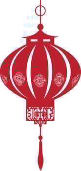 asian chinese traditional lantern red color only vector