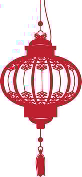 asian chinese traditional lantern red color only vector