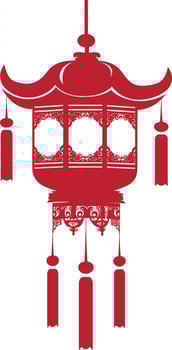 asian chinese traditional lantern red color only vector