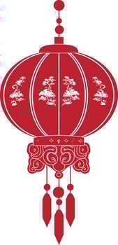 asian chinese traditional lantern red color only vector
