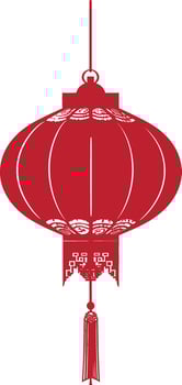 asian chinese traditional lantern red color only vector