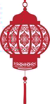 asian chinese traditional lantern red color only vector