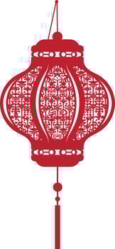 asian chinese traditional lantern red color only vector