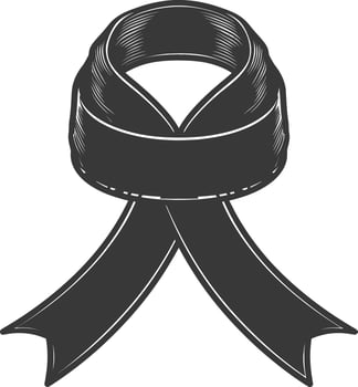 black ribbon a symbol of remembrance or mourning vector