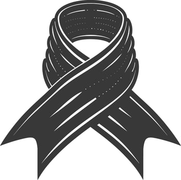 black ribbon a symbol of remembrance or mourning vector