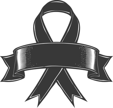 black ribbon a symbol of remembrance or mourning vector