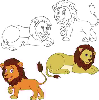 Lion Clipart. Wild Animals clipart collection for lovers of jungles and wildlife. This set will be a perfect addition to your safari and zoo-themed projects. vector