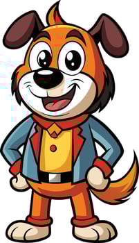 Cute Cartoon Dog Mascot Character. Illustration. vector
