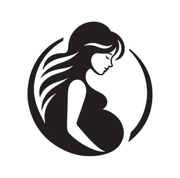 Pregnant woman silhouette illustration isolated on white background vector