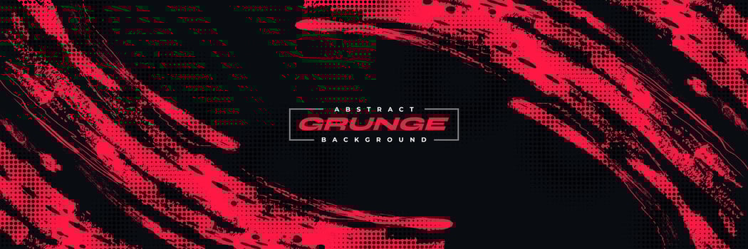 Abstract Grunge Background with Black and Red Brush Texture. Creative Design for Sports Background with Halftone Effect vector