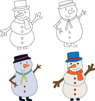Snowman Clipart for Lovers of Winter Season. This Winter Theme Snowman Suits Christmas Celebration vector