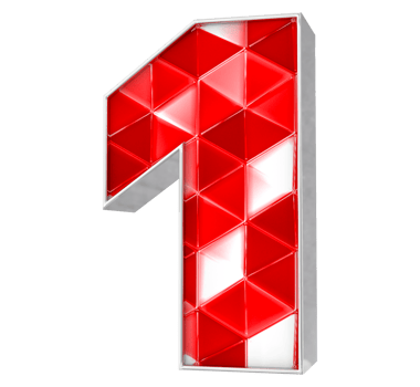 1 Number 3D Render png