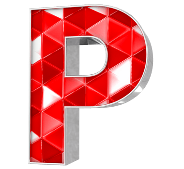 P Font 3D Render png