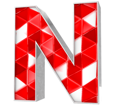 N Font 3D Render png