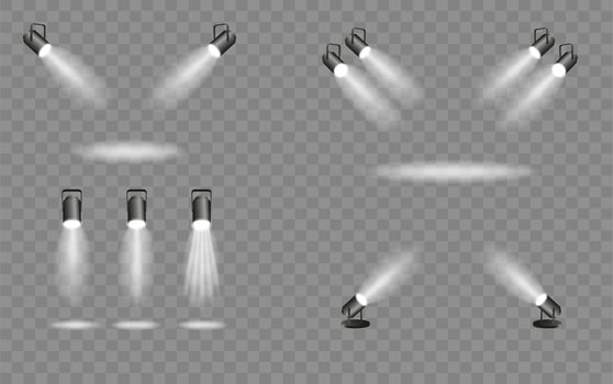 Spotlight lighting. Light source studio vector
