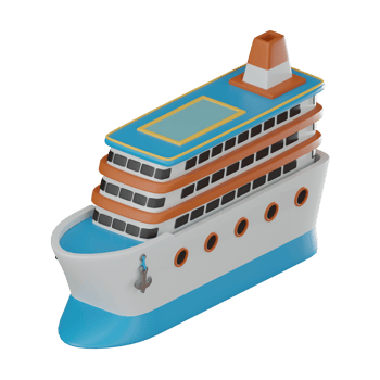 Luxury Voyage, of Cruise Ship, Icon of Maritime Adventure. 3D Render png