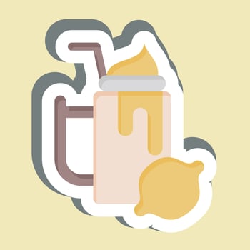 Sticker Lemon. related to Healthy Food symbol. simple design illustration vector
