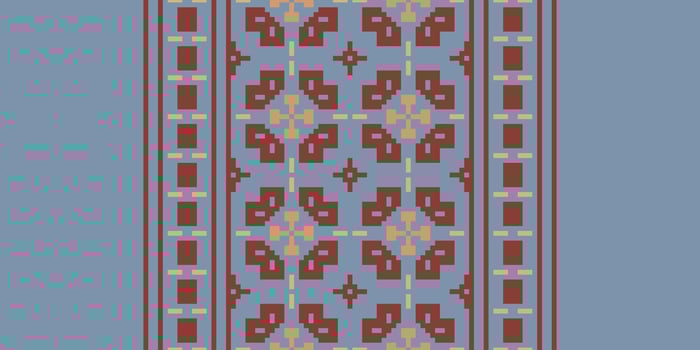 Tissue Dupatta Seamless Bandana print silk Motif embroidery, Pixel Ikat embroidery Design for Print lace pattern turkish ceramic ancient egypt art jacquard pattern vector