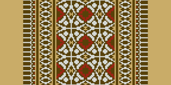 Tissue Dupatta Seamless Australian aboriginal pattern Motif embroidery, Pixel Ikat embroidery Design for Print jacquard slavic pattern folklore pattern kente arabesque vector