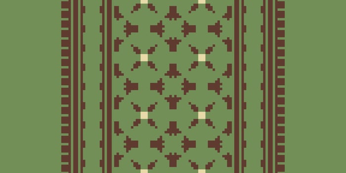 Patola sari Seamless Scandinavian pattern Motif embroidery, Pixel Ikat embroidery Design for Print 60s paisley tie dye damascus ornament rugs hipster kurta pajama vector