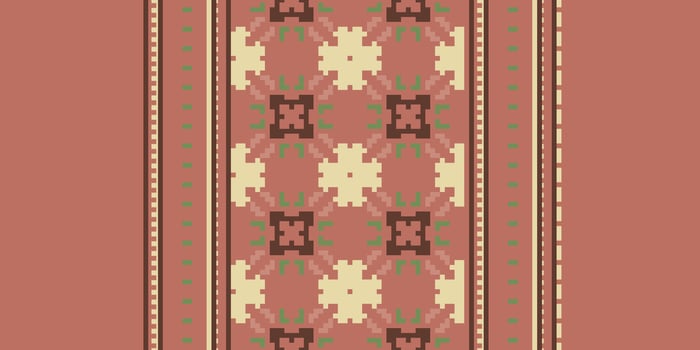 Kilim Pattern Seamless Native American, Motif embroidery, Pixel Ikat embroidery Design for Print indonesian batik motif embroidery native american kurta mughal design vector