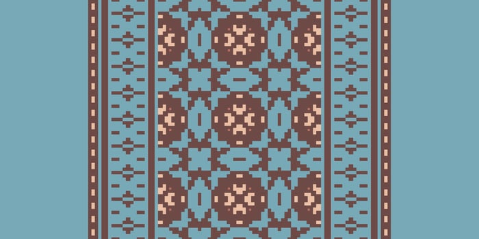 Kilim Pattern Seamless Native American, Motif embroidery, Pixel Ikat embroidery Design for Print tapestry floral kimono repeat pattern lacing spanish motif vector