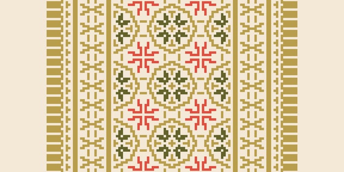 Dupatta Pattern Seamless Native American, Motif embroidery, Pixel Ikat embroidery Design for Print jacquard slavic pattern folklore pattern kente arabesque vector