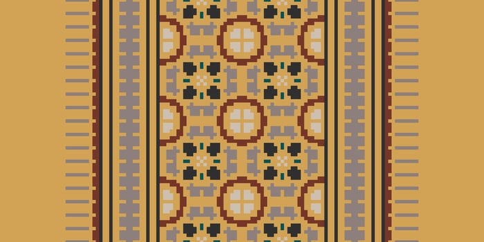 Dupatta Pattern Seamless Scandinavian pattern Motif embroidery, Pixel Ikat embroidery Design for Print pattern vintage flower folk navajo patchwork pattern vector