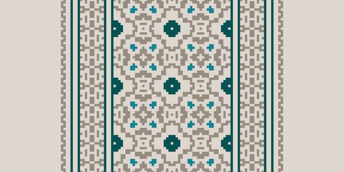 Salwar Pattern Seamless Scandinavian pattern Motif embroidery, Pixel Ikat embroidery Design for Print vyshyvanka placemat quilt sarong sarong beach kurtis Indian motifs vector