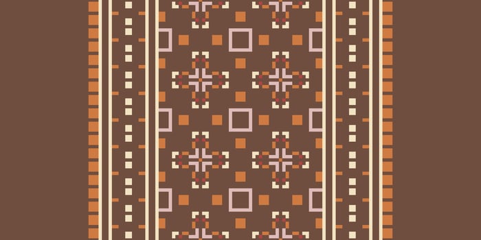 Anarkali Pattern Seamless Mughal architecture Motif embroidery, Pixel Ikat embroidery Design for Print endless arabesque cloth dupatta shawl bandana print silk kurta men vector