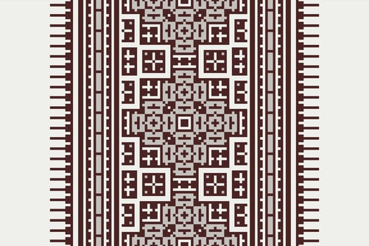 Kurta Pattern Seamless Mughal architecture Motif embroidery, Pixel Ikat embroidery Design for Print egyptian pattern tibetan mandala bandanna vector