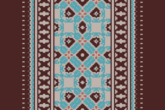 Churidar Pattern Seamless Native American, Motif embroidery, Pixel Ikat embroidery Design for Print tie dyeing pillowcase sambal puri kurti mughal architecture vector