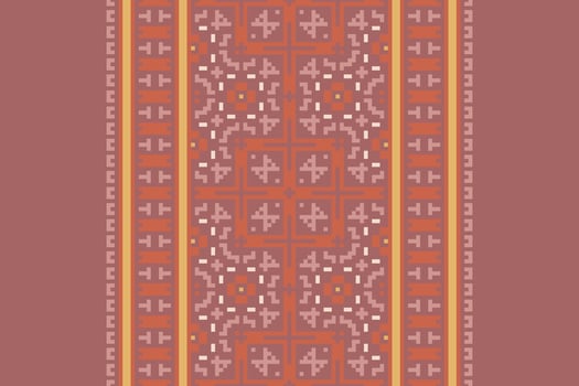 Dhoti Pattern Seamless Scandinavian pattern Motif embroidery, Pixel Ikat embroidery Design for Print Texture fabric saree sari carpet. kurta patola saree vector