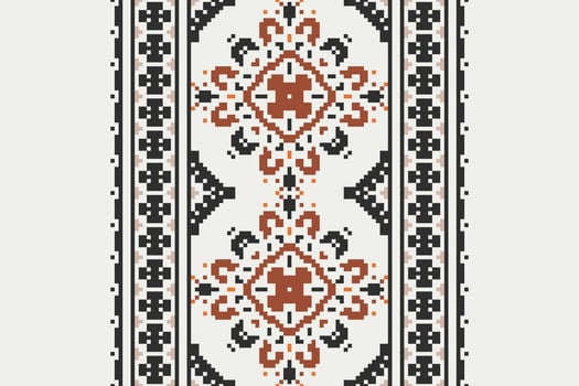 Motif folklore pattern Seamless Native American, Motif embroidery, Pixel Ikat embroidery Design for Print jacquard slavic pattern folklore pattern kente arabesque vector