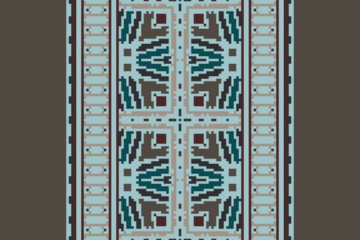 Ancient patterns Seamless Bandana print silk Motif embroidery, Pixel Ikat embroidery Design for Print endless arabesque cloth dupatta shawl bandana print silk kurta men vector