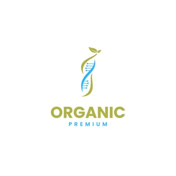 Organic DNA with leaf logo design illustration idea vector