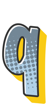 Comic Halftone Alphabet Letter and Number png