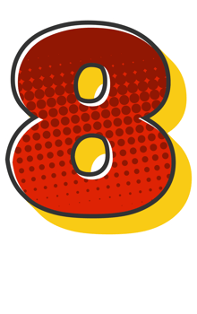 Comic Halftone Alphabet Letter and Number png