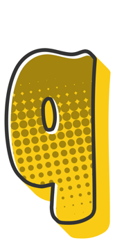 Comic Halftone Alphabet Letter and Number png
