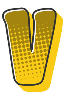 Comic Halftone Alphabet Letter and Number png
