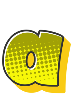 Comic Halftone Alphabet Letter and Number png