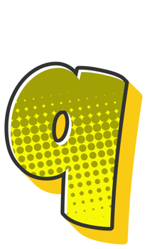 Comic Halftone Alphabet Letter and Number png
