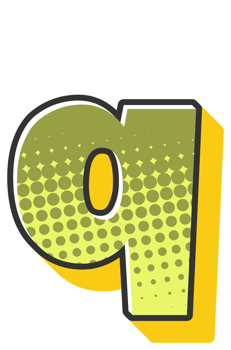 Comic Halftone Alphabet Letter and Number png