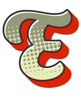 Comic Halftone Alphabet Letter and Number png