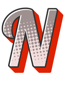 Comic Halftone Alphabet Letter and Number png