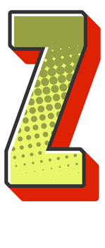 Comic Halftone Alphabet Letter and Number png