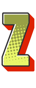 Comic Halftone Alphabet Letter and Number png