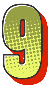 Comic Halftone Alphabet Letter and Number png